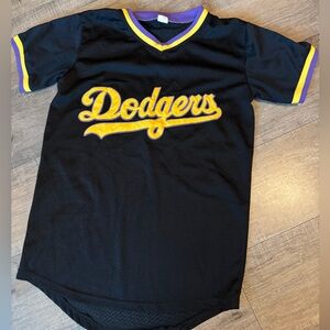 Dodgers Black and Purple Jersey Small